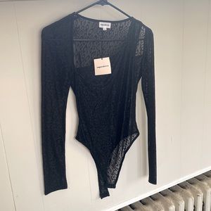 Superdown Lace/Mesh Sheer Bodysuit NWT